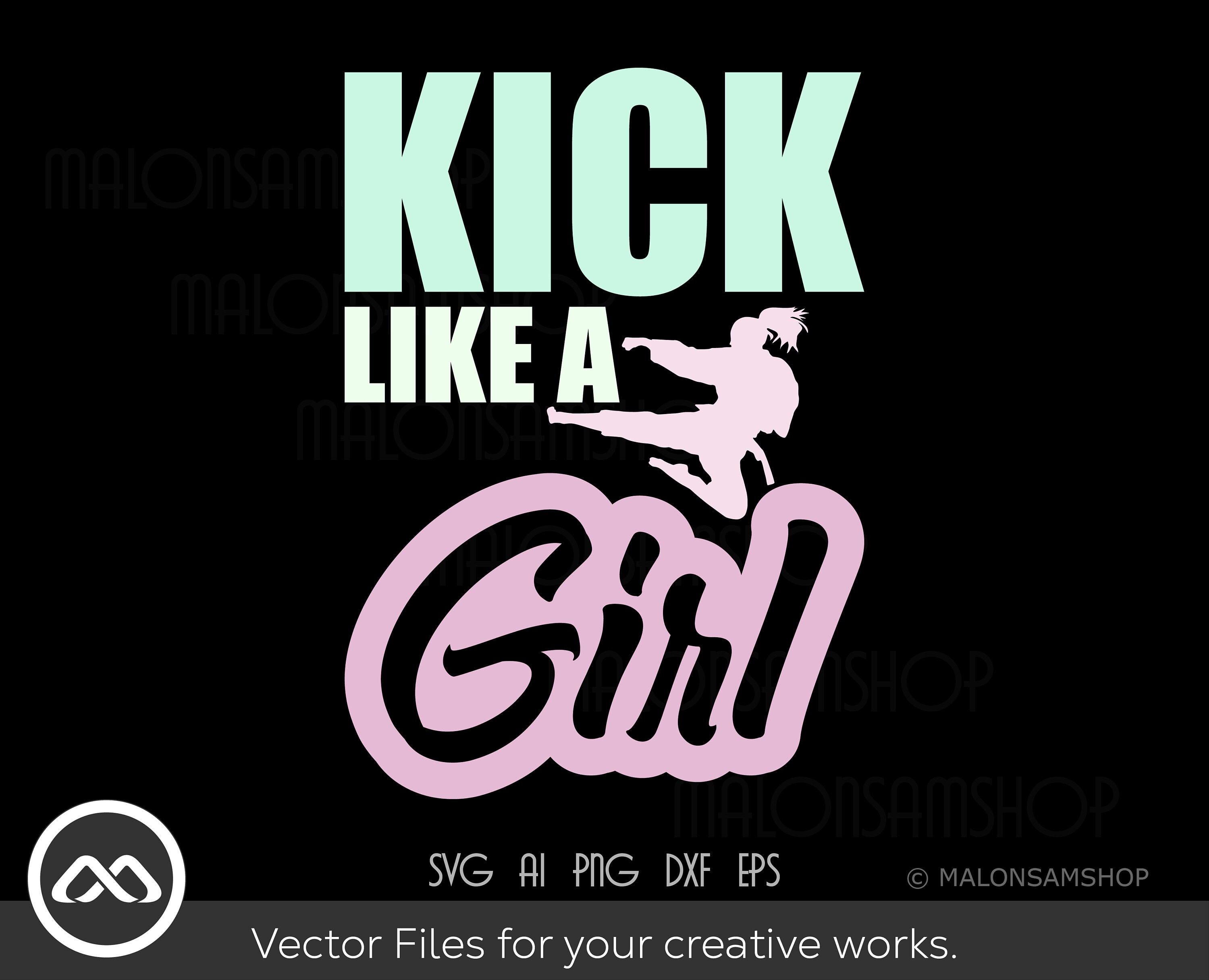 Retro Karate SVG Kick Like a Girl Karate Svg Kampfsport Etsy