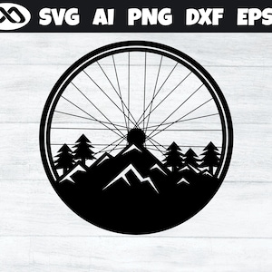 Mountain Bike SVG Wheel mountain hill - mountain bike svg, cycling svg, bicycle svg, mtb svg, bike svg, biker svg
