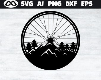 Mountain Bike SVG Wheel mountain hill - mountain bike svg, cycling svg, bicycle svg, mtb svg, bike svg, biker svg