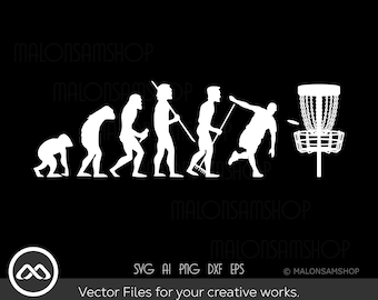 Disc Golf Evolution SVG: Frisbee Cricut Cut File (Digital Download)