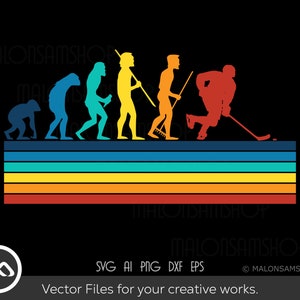 Retro Hockey SVG File Evolution - hockey svg, ice hockey svg, hockey player svg, silhouette, png, cut file