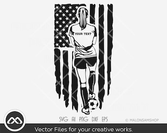 Soccer SVG Us flag - Soccer mom svg, rear girl svg, dxf eps png, cut file, cricut file, sports for lovers