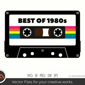 Cassette Tape 80s SVG, SVG File for Cricut, cassette tape svg, muziek svg, cassette tape, cassette svg, vintage cassette voor muziekliefhebber