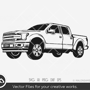 Pick-up Truck SVG Off-road 4x4 vehicle - pickup truck svg, truck svg, silhouette, png dxf eps