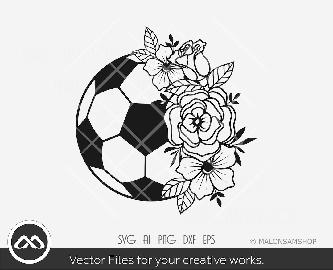 Soccer SVG Ball With Flowers Soccer Svg, Soccer Mom Svg, Soccer Ball