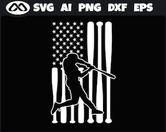 Awesome Baseball SVG American Flag -  baseball svg, softball svg, baseball cut file, baseball shirt svg, baseball bat svg for Lovers