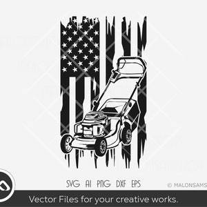 Uns Flagge Rasenmäher SVG Illustration - Rasenmäher svg, Rasenmäher png, Grasschneider png, Sublimationsdruck, cut Dateien, Clipart