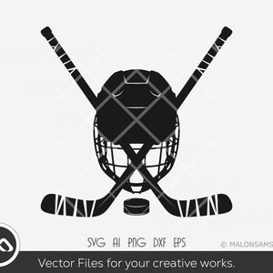 Hockey SVG file Stick Helmet - ice hockey svg, hockey player svg, hockey cut file, hockey stick svg, sports svg, clipart, png