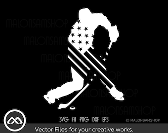 Hockey SVG USA Silhouette - hockey svg, hockey mom svg, hockey clipart, ice hockey svg, hockey player svg, png