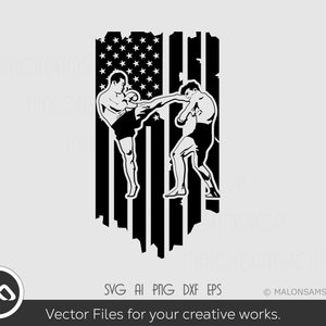 kickboxing SVG American Flag - muay thai svg, mma svg, kickboxing svg, martial arts svg , cricut file