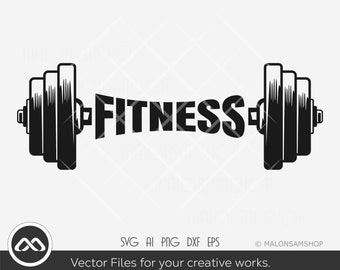 Dumbbell SVG Fitness - workout svg, fitness svg, exercise svg, barbell svg, cut file, png