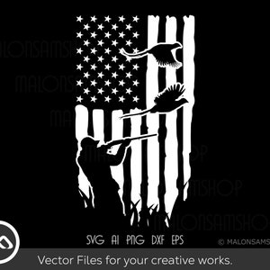 Pheasant Hunting SVG American flag - hunting svg, Pheasant svg, deer hunting svg, hunting cut file for lovers