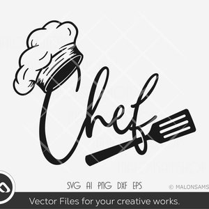 Chef SVG logo - chef svg, kitchen svg, baking svg, cooking svg, dxf eps png, cut file for lovers