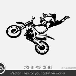 Motocross SVG Silhouette #1 - motocross svg, dirt bike svg, motorcycle svg for lovers