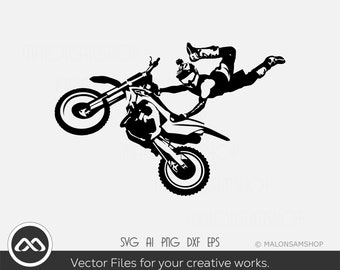 Motocross SVG Silhouette #1 - motocross svg, dirt bike svg, motorcycle svg for lovers