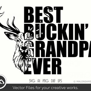 Mejor buckin grandpa ever SVG archivo, caza svg, caza de ciervos svg, silueta, dxf, png
