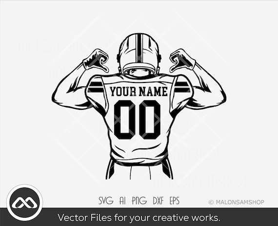 Football Player Svg, Personalized Name, Football Name Svg, Football Shirt, Football Season, Sublimation Designs, Ai Png Eps Dxf