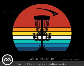 Disc Golf SVG Retro - disc golf svg, disc golf, golf svg, disc golf cricut, frisbee svg, dxf, png