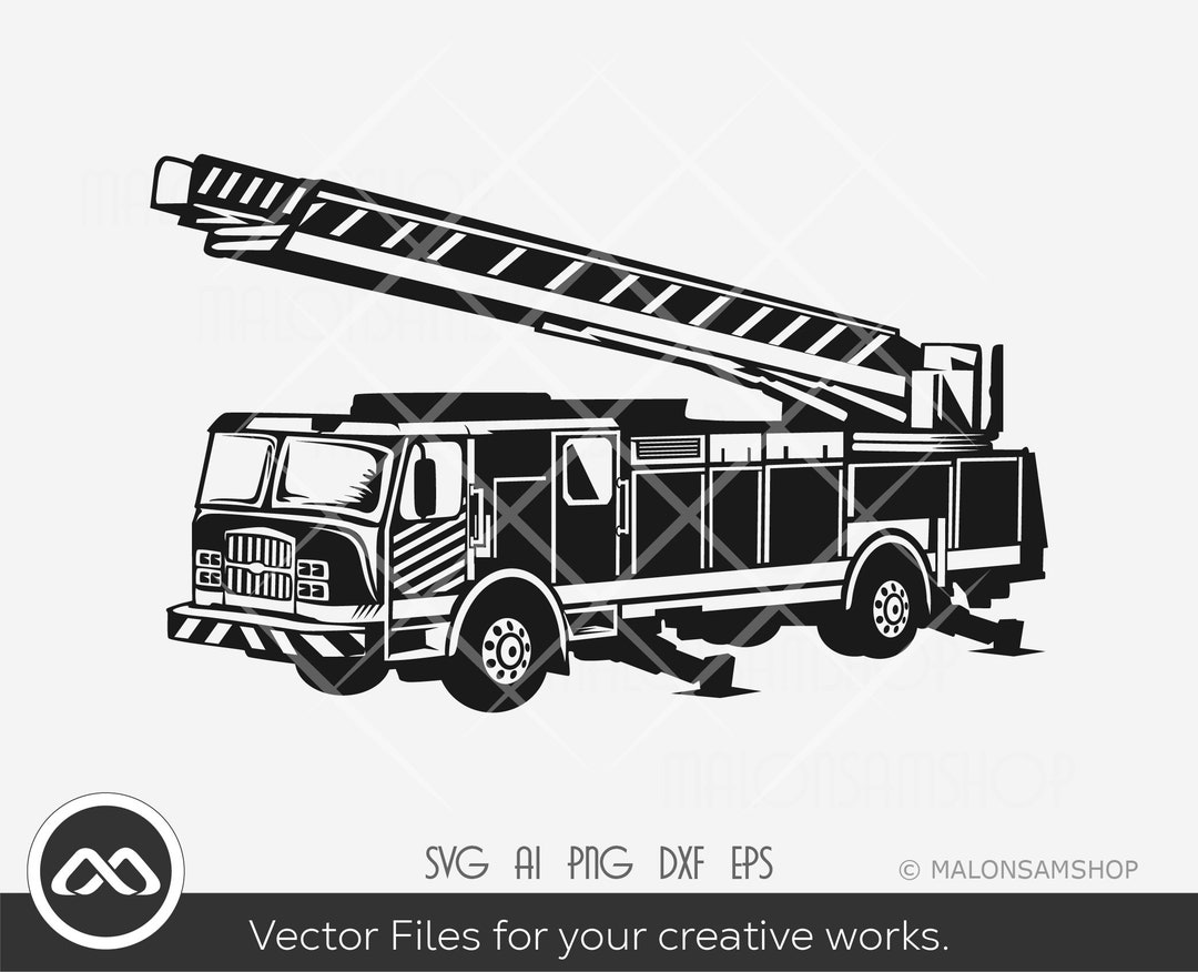 Fire Truck SVG Silhouette Firetruck Svg, Fire Engine Svg, Fire Truck