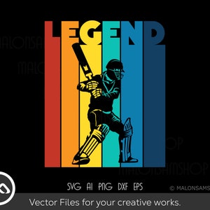 Retro Cricket SVG Legend - cricket svg, cricket silhouette, cricket clipart, digital files