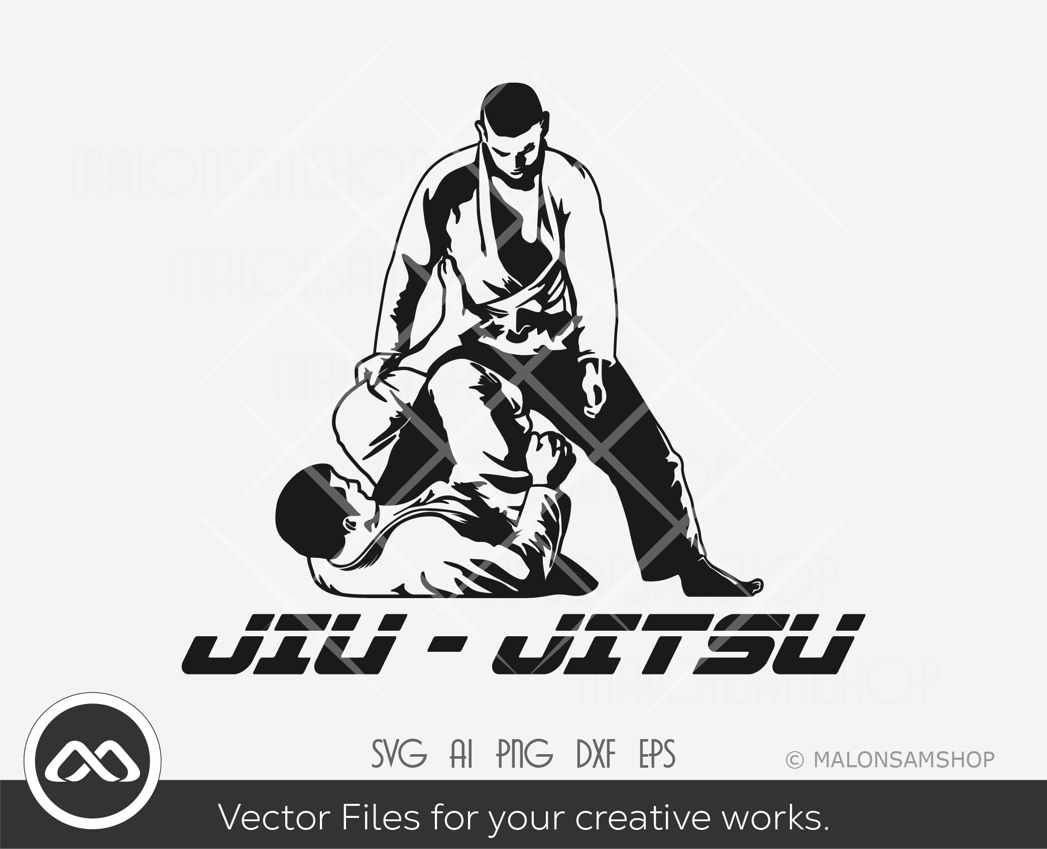 Jiu Jitsu SVG Logo Silhouette 1 Jiu Jitsu Svg, Karate Svg, Martial