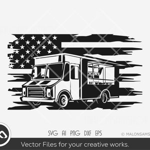 Food truck SVG Silhouette - food truck png, food truck png, clipart, cut file, eps, digital download