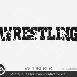 レスリング SVG デザイン - レスリング SVG、レスラー SVG、レスリング SVG、シルエット、PNG、カット ファイル、クリップアート