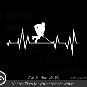 Hockey SVG heart beat - hockey svg, hockey mom svg, hockey clipart, ice hockey svg, hockey player svg, hockey cut file svg for lovers