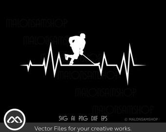 Hockey SVG heart beat - hockey svg, hockey mom svg, hockey clipart, ice hockey svg, hockey player svg, hockey cut file svg for lovers