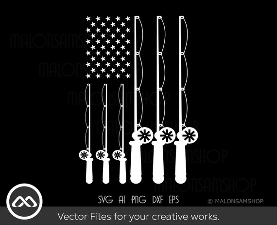 Fishing SVG American Flag Rod - fishing svg, fish svg, fishing rod svg,  fishing clipart, fishing pole svg for lovers