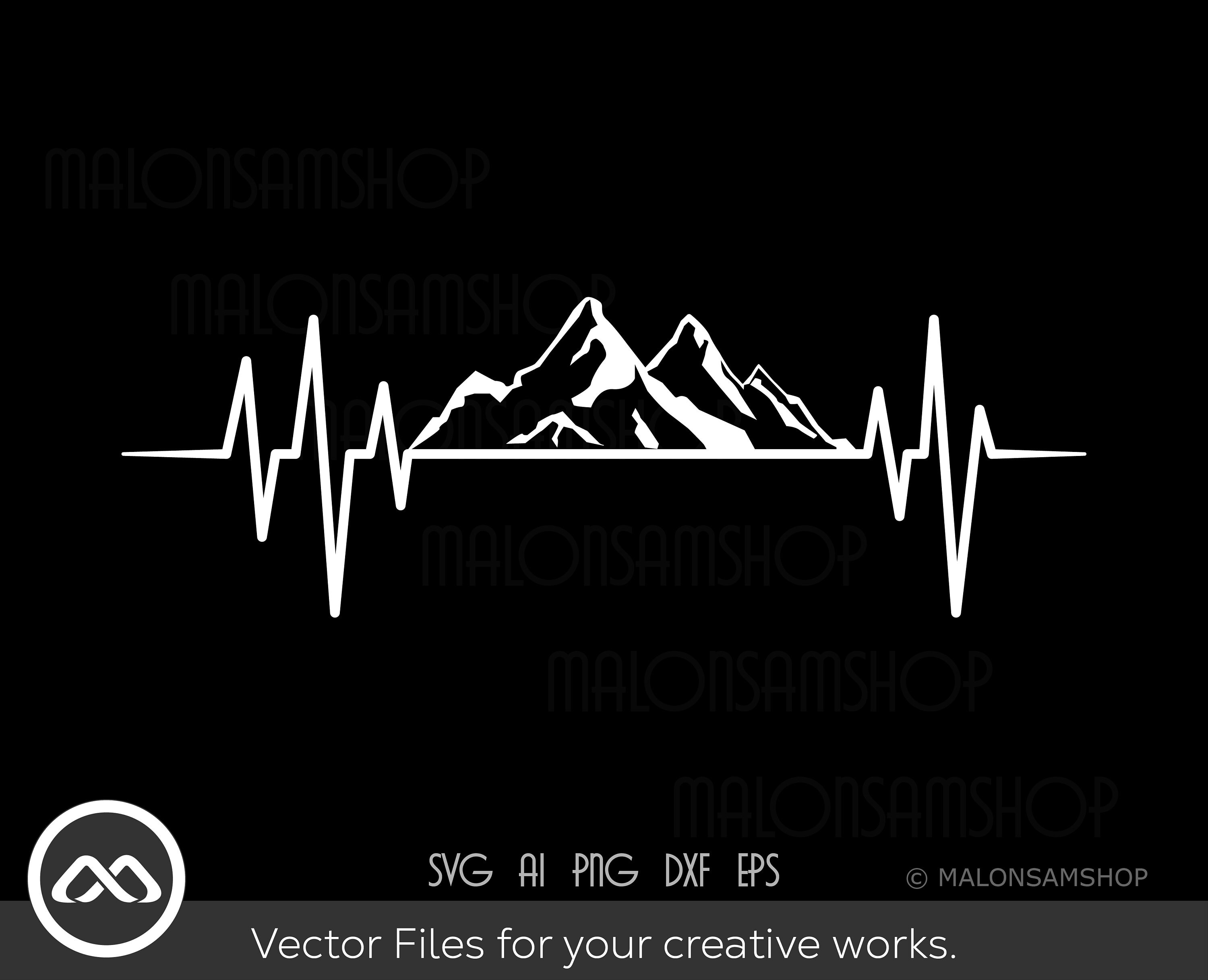 Hiking SVG Mountain Heartbeat Hiking Svg, Adventure Svg, Mountains Svg ...