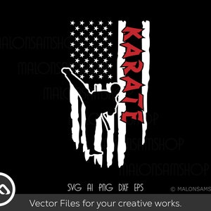 Karate SVG Karate Flag - karate svg, martial arts svg, taekwondo svg, Cricut File voor karateliefhebbers
