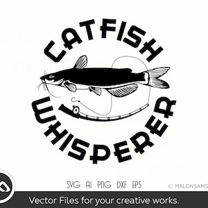 Pesca SVG Bagre Susurrador - pesca svg, pescado svg, pescador svg, pesca png para los amantes de los peces
