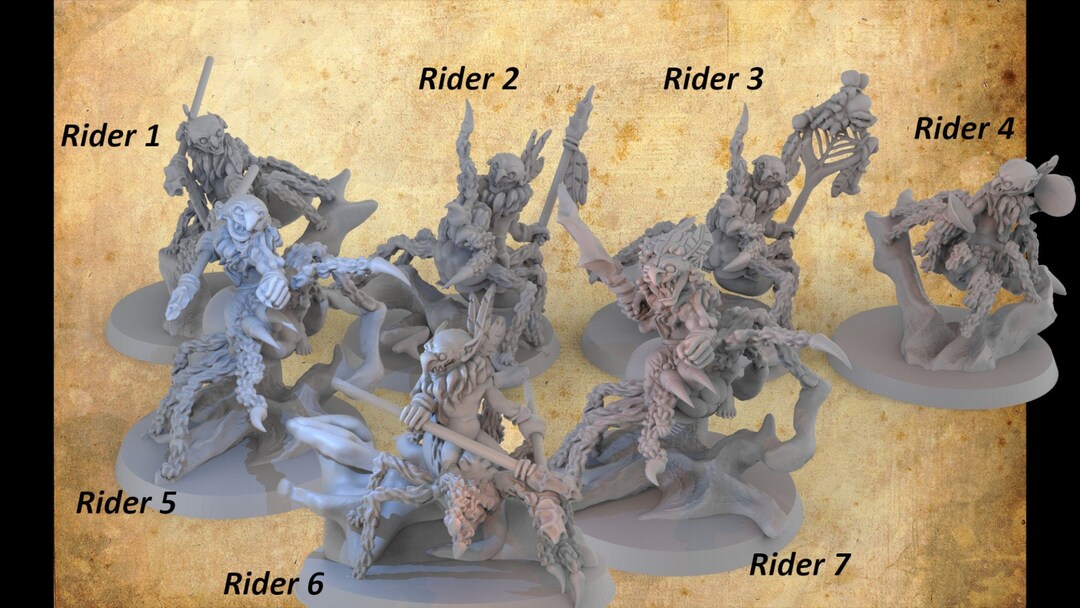 Spider Rider Dnd Spider Rider Unit Miniature for Dungeons and Dragonstabletop ...