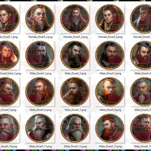 410 D and D digital portrait tokens for Dungeons & Dragons, Roll20, Foundry VTT or Fantasy Grounds