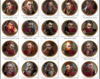 410 D and D digital portrait tokens for Dungeons & Dragons, Roll20, Foundry VTT or Fantasy Grounds
