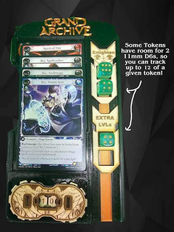Grand Archive TCG Personalized Champion Card Tray and Wooden Token