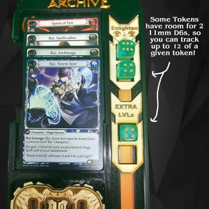 Grand Archive Sammelkartenspiel Champion Kartenhalter & Holz Token Set - Digitale Dateien Presonal Use!