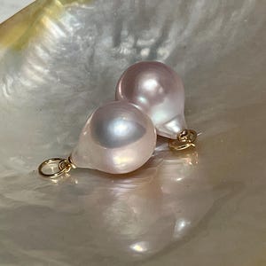 Extra Large Drop Pink Freshwater Pearl Pendant