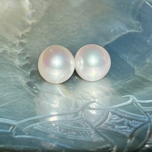 White Freshwater Pearl Post Earrings