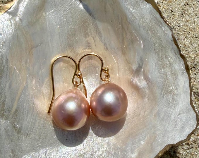 Featured listing image: Pink Freshwater Pearl Drop Earrings