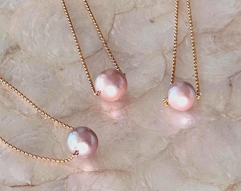 Coral Kissed Pearl Necklace