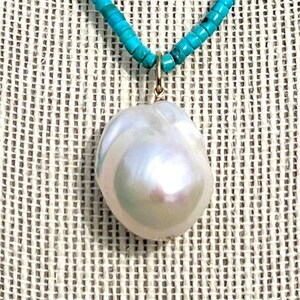 Large Freshwater Baroque White Pearl Pendant