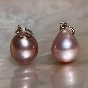 Large Drop Pink Freshwater Pearl Pendant