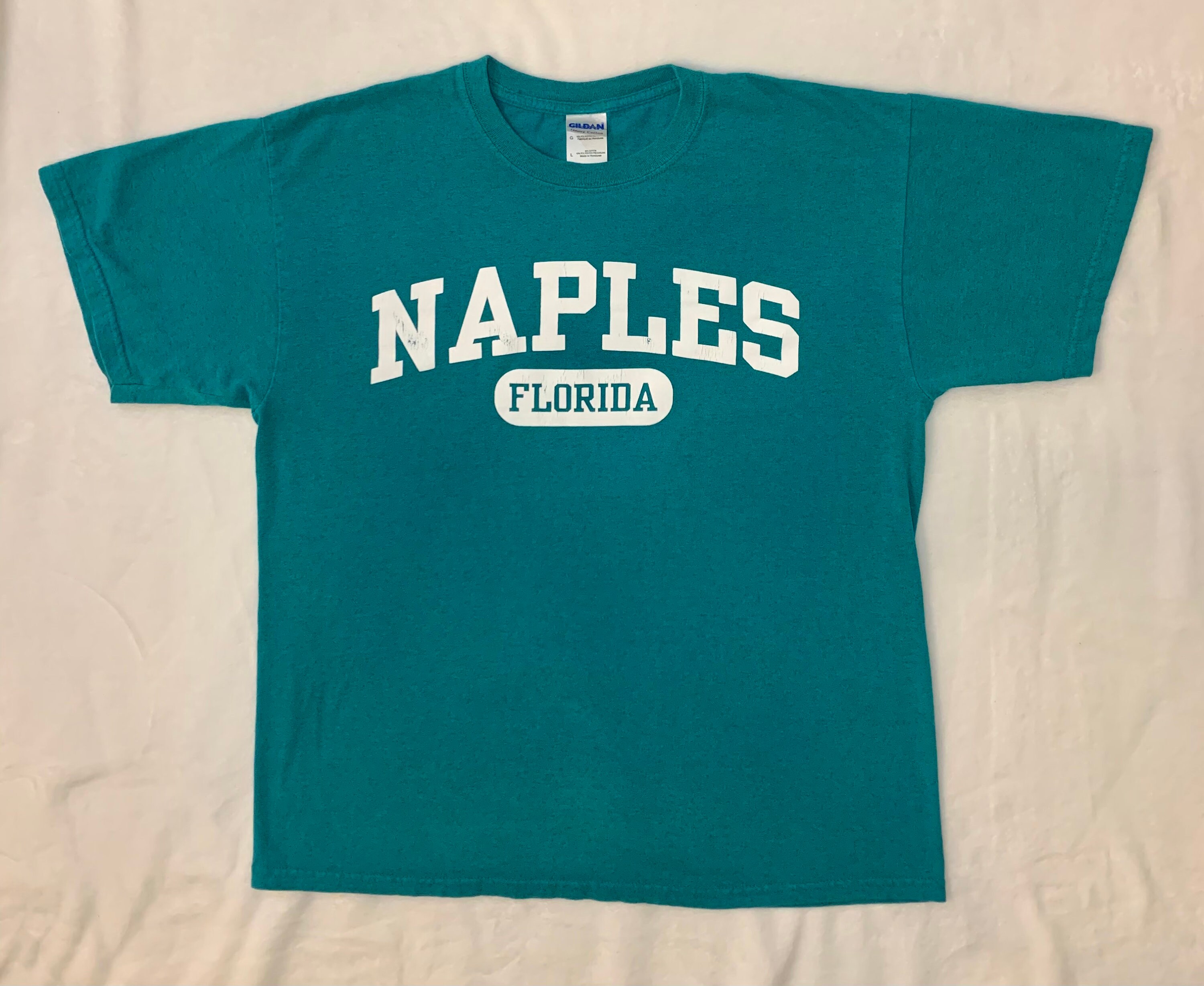 Vintage Naples Florida T Shirt Retro Spell Out Big Logo Etsy