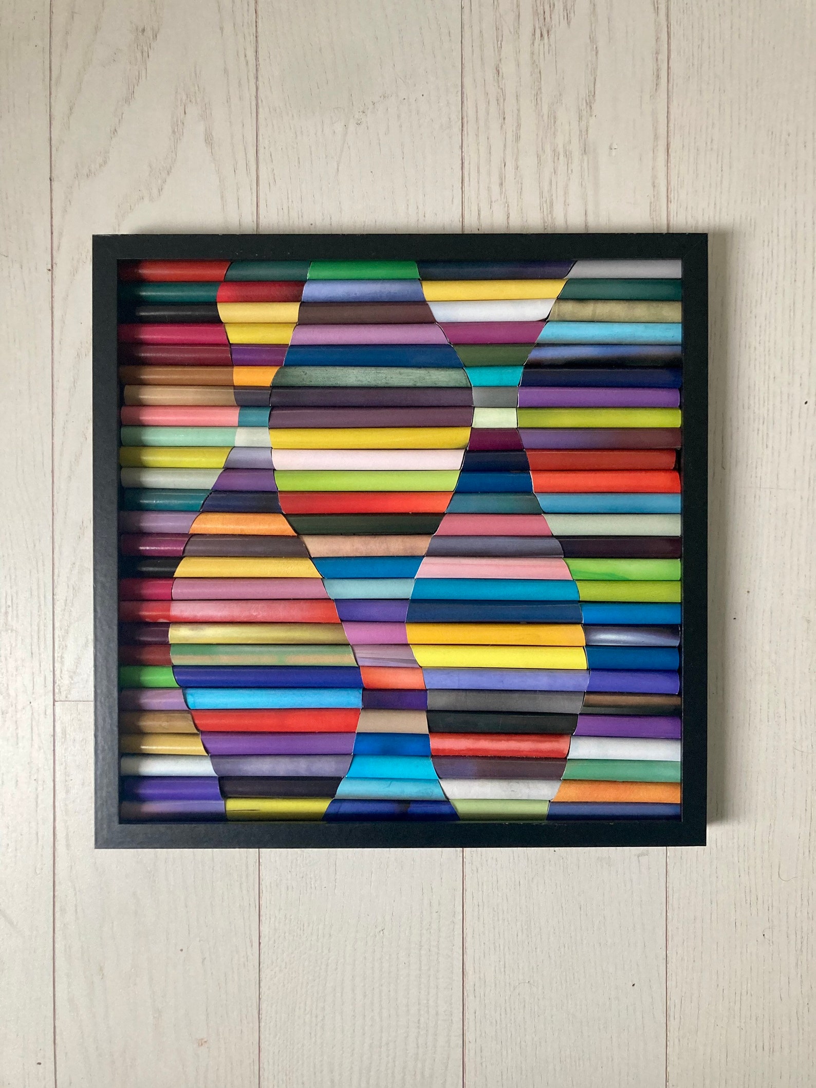 Geometric Wall Art Contemporary Multi-color Collage Painting Made From ...