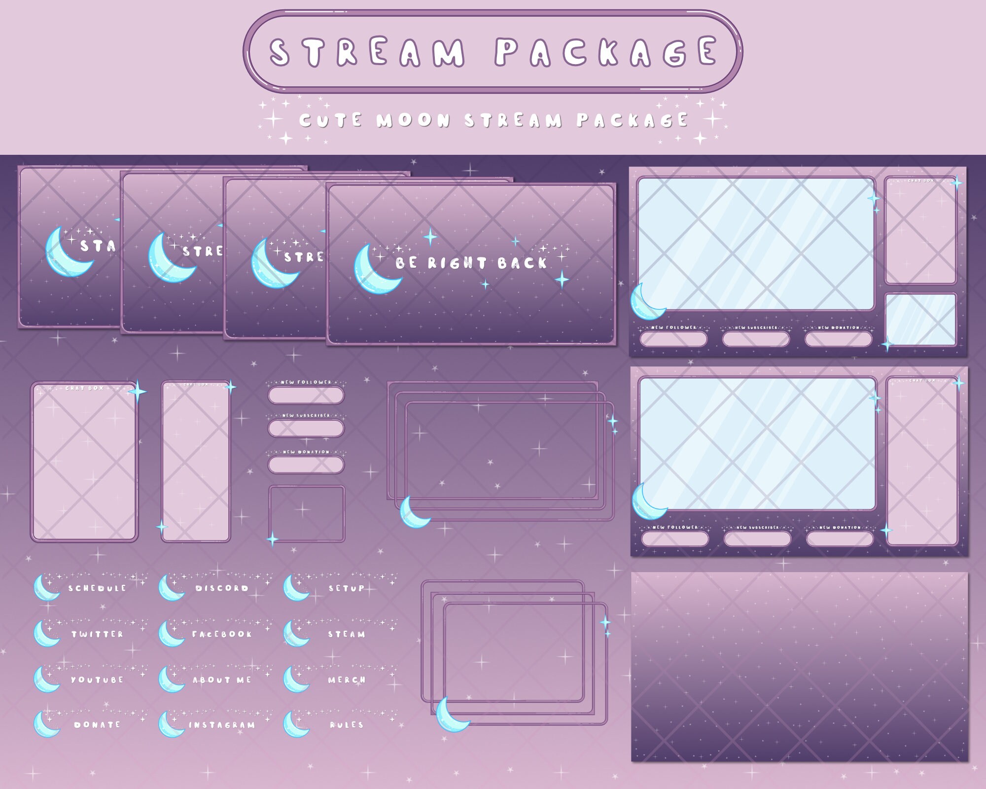 Twitch Overlay Package Twitch Package Twitch Overlay Stream | Etsy