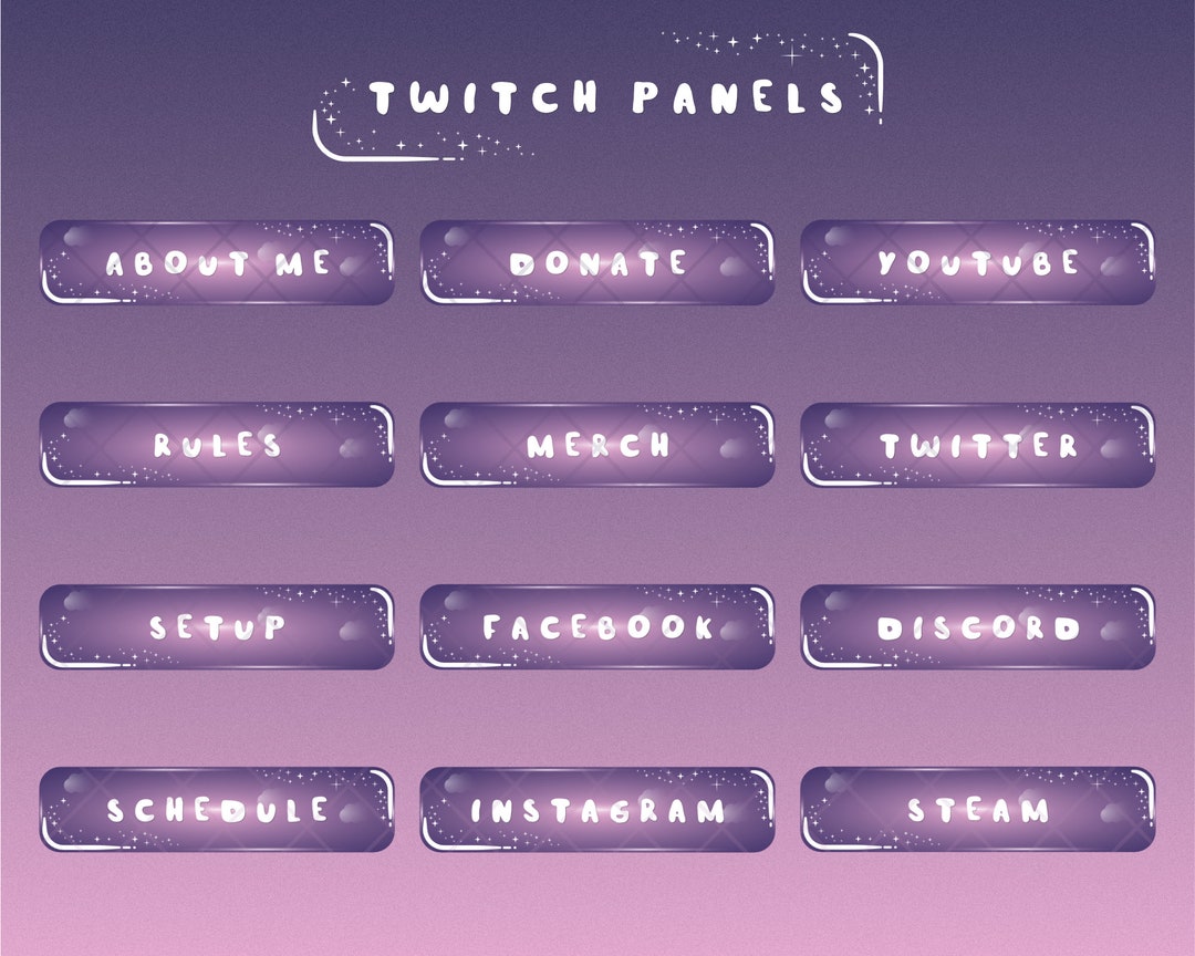 Twitch Panels Cute, Custom Twitch Panels, Twitch Panels Girly - Etsy