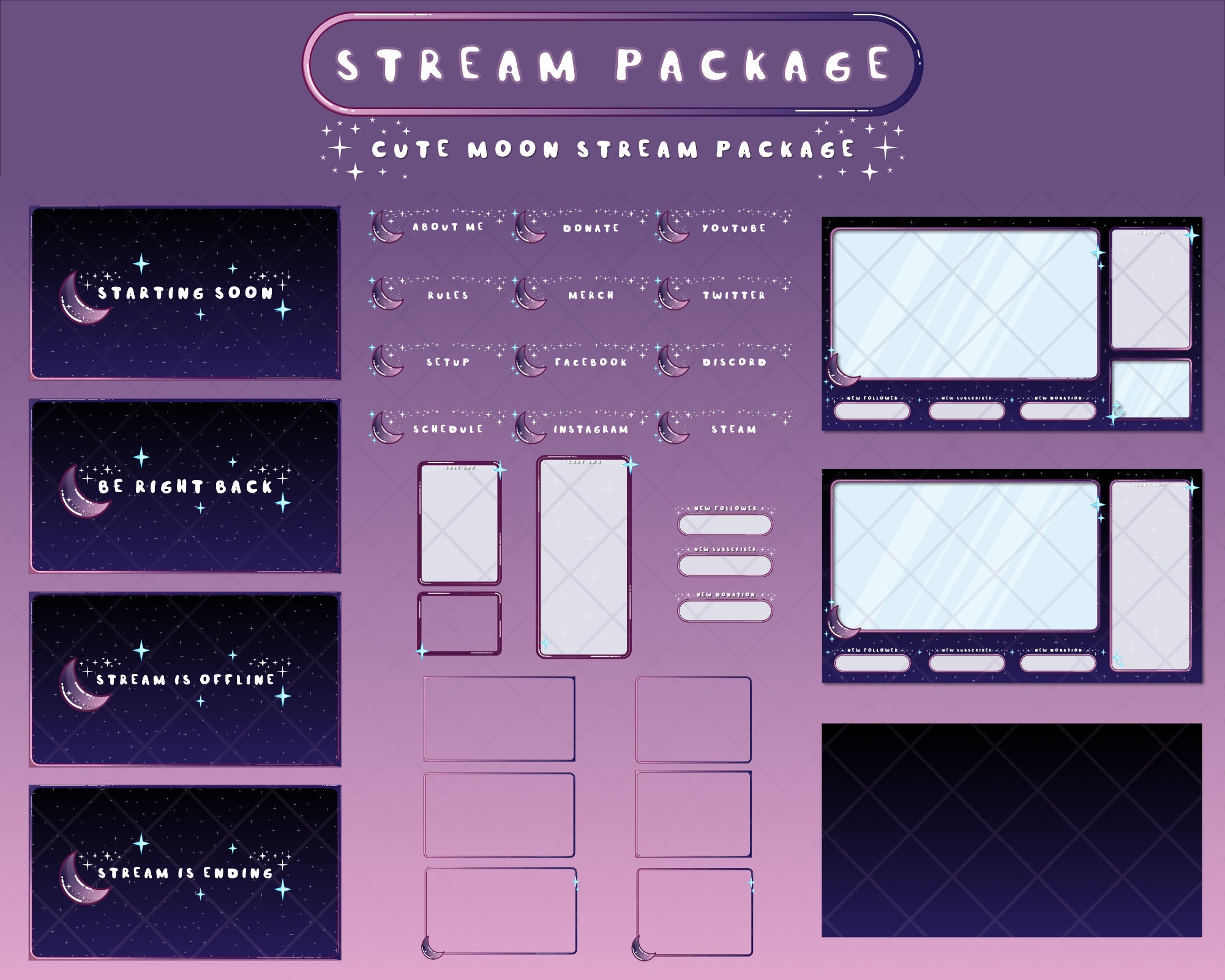 Twitch Overlay Package Twitch Package Twitch Overlay Stream - Etsy Canada