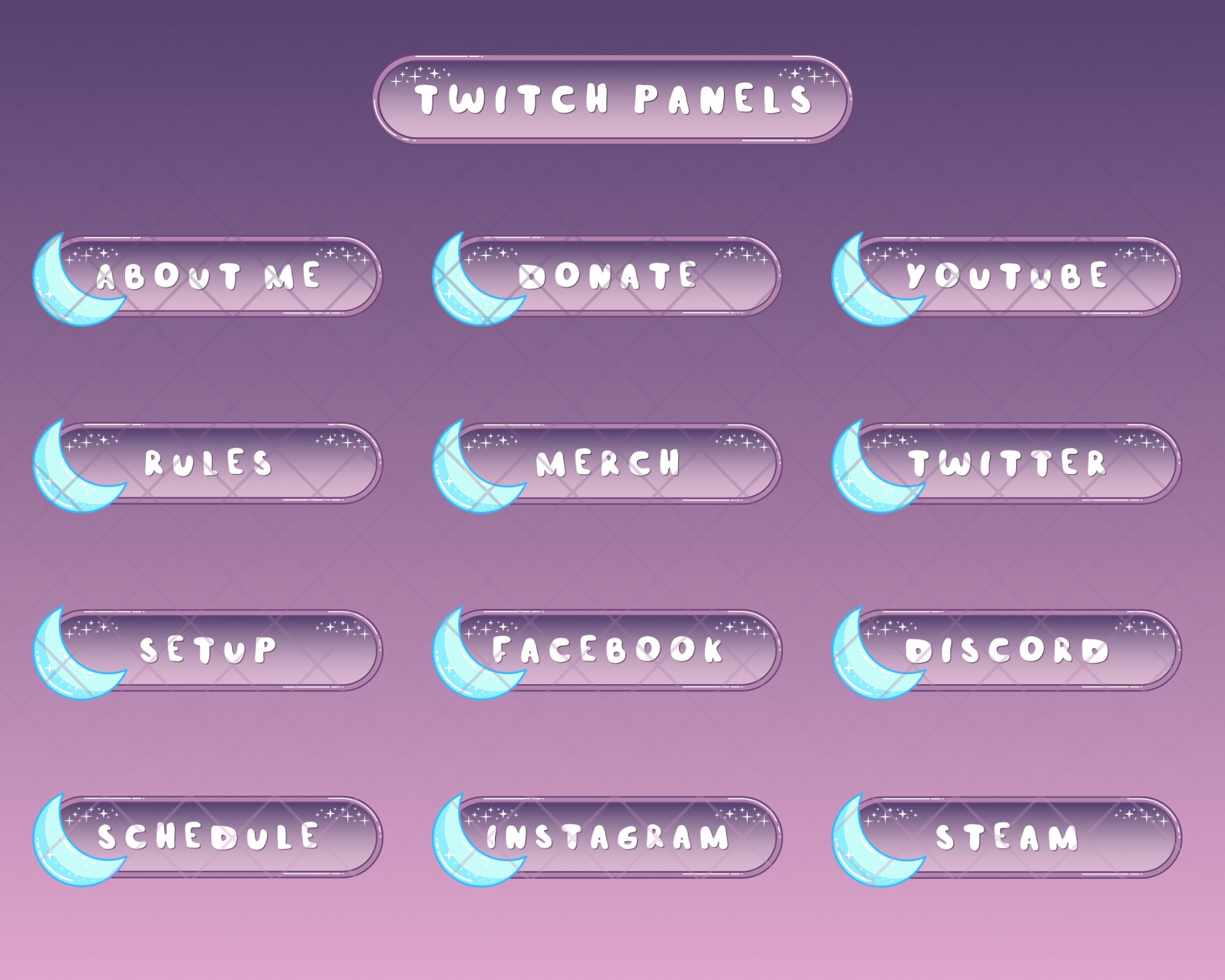Twitch Panels cute Custom Twitch Panels Twitch Panels Girly | Etsy